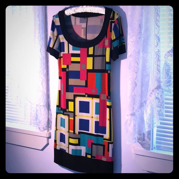 Tiana B. Dresses & Skirts - Geometric Color Block Dress M Tiana B. Dresses & Skirts - Geometric Color Block Dress M